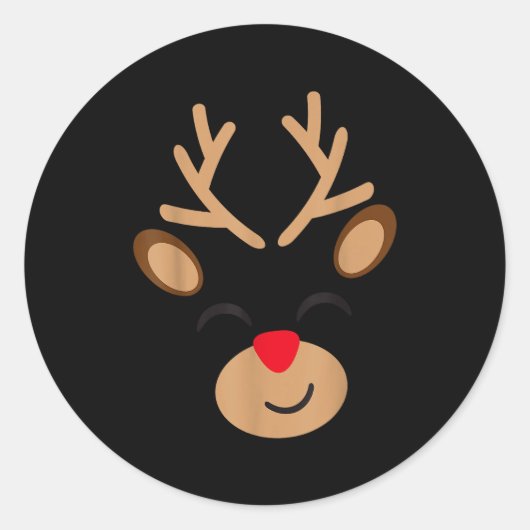 Adorable Reindeer Holiday Graphic - Festive Christ Runder Aufkleber (Vorderseite)