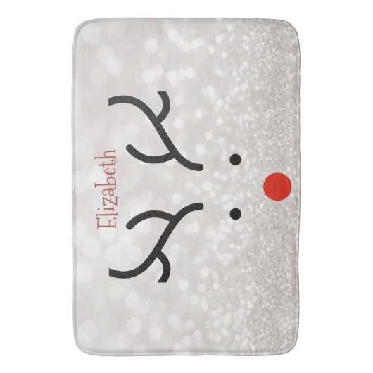 Adorable Rentier Face, Bokeh Badematte (Vorderseite Vertikal)