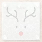 Adorable Rentier Face, Bokeh Glasuntersetzer (Rückseite)