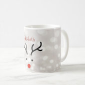 Adorable Rentier Face, Bokeh Kaffeetasse (VorderseiteRechts)