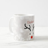 Adorable Rentier Face, Bokeh Kaffeetasse (Vorderseite Links)