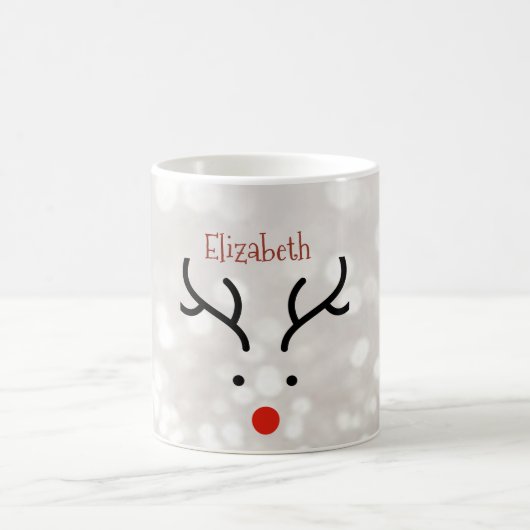 Adorable Rentier Face, Bokeh Kaffeetasse (Mittel)