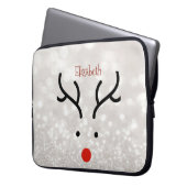 Adorable Rentier Face, Bokeh Laptopschutzhülle (Vorderseite Links)