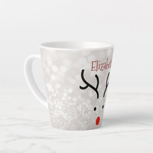 Adorable Rentier Face, Bokeh Milchtasse (Linke Ecke)