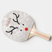 Adorable Rentier Face, Bokeh Tischtennis Schläger (Seitenansicht)