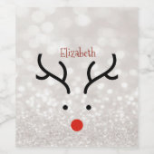 Adorable Rentier Face, Bokeh Weinetikett (Einzelnes Label)