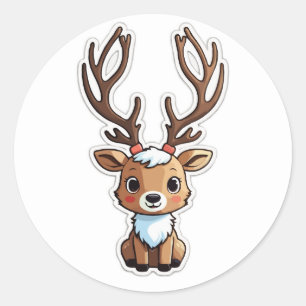 Adorable Rentier Sticker - Ein festlicher Freund