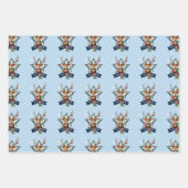 Adorable Rentier Weihnachtsfeier Geschenkpapier Set (Vorderseite)