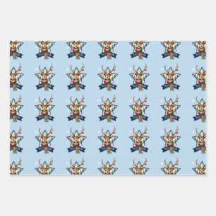 Adorable Rentier Weihnachtsfeier Geschenkpapier Set