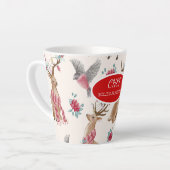 Adorable Rentiere, Vögel, Blume Milchtasse (Linke Ecke)
