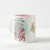 Adorable Rentierferien mistletoe Tasse (Vorderseite Links)