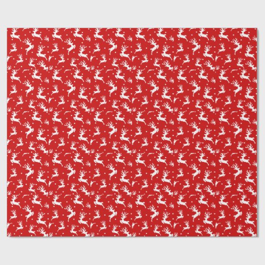 Adorable Rentiers Red Wrapping Paper Geschenkpapier (Flach)