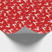 Adorable Rentiers Red Wrapping Paper Geschenkpapier (Ecke)