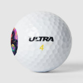 Adorable Retro Anime Girl & Ihr Hund Golfball (Logo)