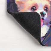 Adorable Retro Anime Girl & Ihr Hund Mousepad (Ecke)