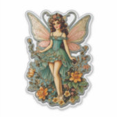Adorable Retro Fairy Aufkleber (Vorderseite)