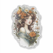 Adorable Retro Fairy Aufkleber (Vorderseite)