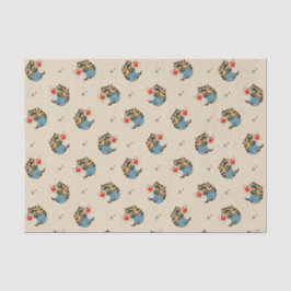 ADORABLE RETRO RACCOON W/VALENTINE Tissue Paper Seidenpapier