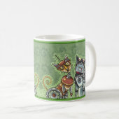 ADORABLE ROBOT BULLDOG UND FELINE FREUND Funny Fun Kaffeetasse (VorderseiteRechts)