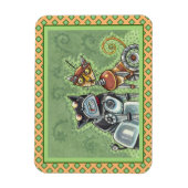 ADORABLE ROBOT BULLDOG UND FELINE FRIEND Funny Fun Magnet (Vertikal)