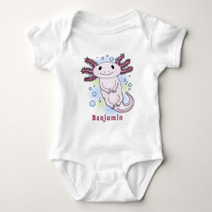 Adorable rosa axolotale Cartoon Baby Strampler