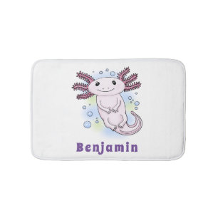 Adorable rosa axolotale Cartoon Badematte