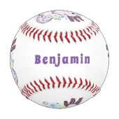 Adorable rosa axolotale Cartoon Baseball (Vorderseite)