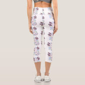 Adorable rosa axolotale Cartoon Capri Leggings (Rückseite)