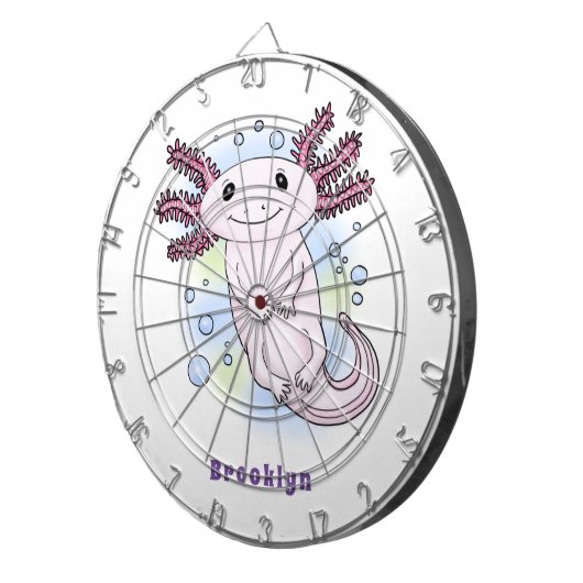 Adorable rosa axolotale Cartoon Dartscheibe (Vorderseite rechts)