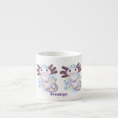 Adorable rosa axolotale Cartoon Espressotasse (Vorderseite)