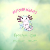 Adorable rosa axolotale Cartoon Fensteraufkleber (Blatt 3)