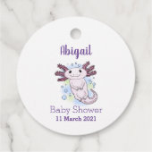 Adorable rosa axolotale Cartoon Geschenkanhänger (Rückseite)