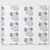 Adorable rosa axolotale Cartoon Geschenkpapier (Flach)
