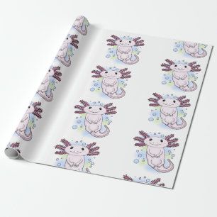 Adorable rosa axolotale Cartoon Geschenkpapier