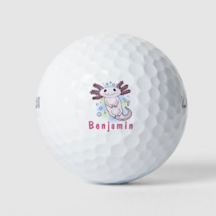 Adorable rosa axolotale Cartoon Golfball