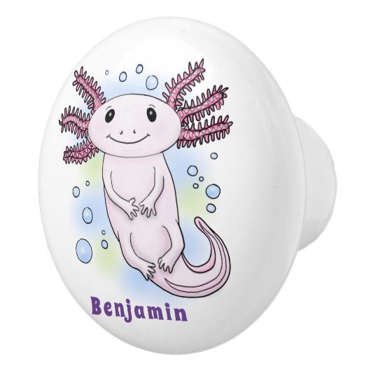 Adorable rosa axolotale Cartoon Keramikknauf (Rechts)