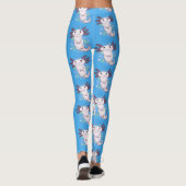 Adorable rosa axolotale Cartoon Leggings (Rückseite)