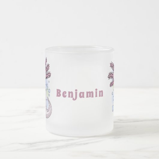 Adorable rosa axolotale Cartoon Mattglastasse (Mittel)