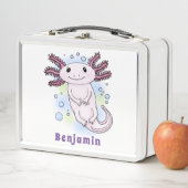 Adorable rosa axolotale Cartoon Metall Brotdose (Beispiel)