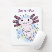 Adorable rosa axolotale Cartoon Mousepad (Mit Mouse)