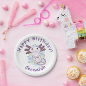 Adorable rosa axolotale Cartoon Pappteller (Party)