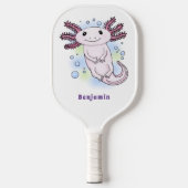 Adorable rosa axolotale Cartoon Pickleball Schläger (Vorderseite)