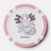 Adorable rosa axolotale Cartoon Pokerchips (Rückseite)