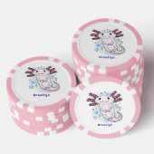 Adorable rosa axolotale Cartoon Pokerchips (Stapel)