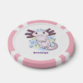 Adorable rosa axolotale Cartoon Pokerchips (Einzeln)