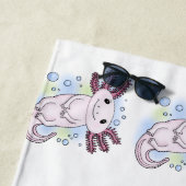 Adorable rosa axolotale Cartoon Strandtuch (Beispiel)
