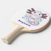 Adorable rosa axolotale Cartoon Tischtennis Schläger (Vorderseite)