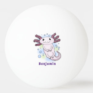 Adorable rosa axolotale Cartoon Tischtennisball