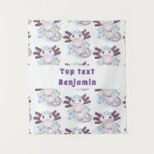 Adorable rosa axolotale Cartoon Wandteppich (Vorderseite)