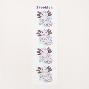 Adorable rosa axolotale Cartoon Yogamatte